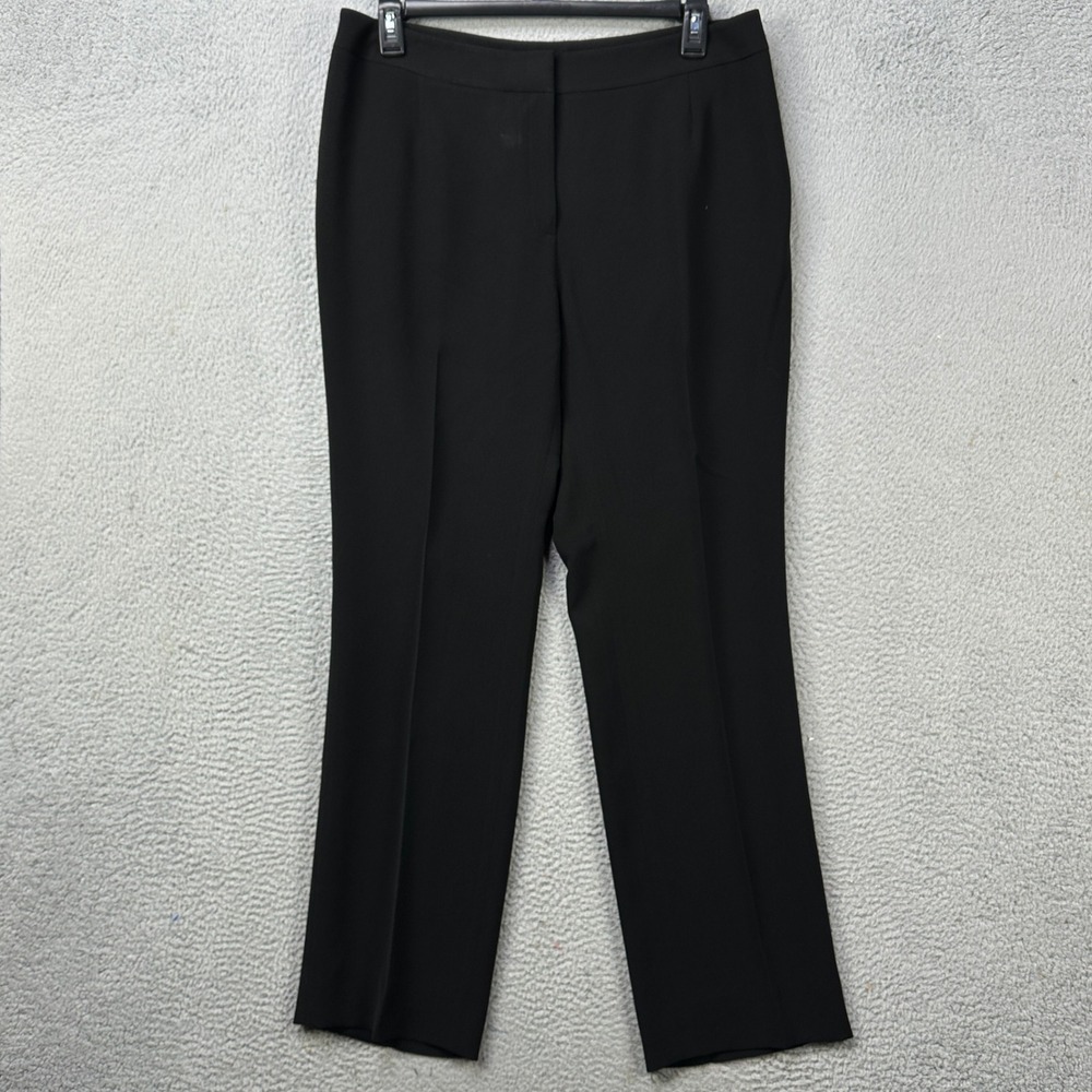 Lafayette 148 Barrow Pants Dress Womens 14W Plus Black Flat Front Straight NEW